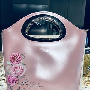 NWT Beijo Pink Patent Leather Paris Rose Tote Handbag Y2K Vintage Retro Aestheti